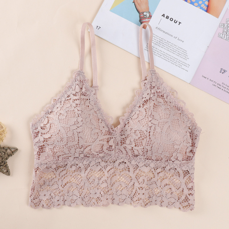 Sexy cabestrillo belleza espalda envuelta pecho superior Soporte push up inalámbrico chica ropa interior verano encaje sujetador entrega de una pieza