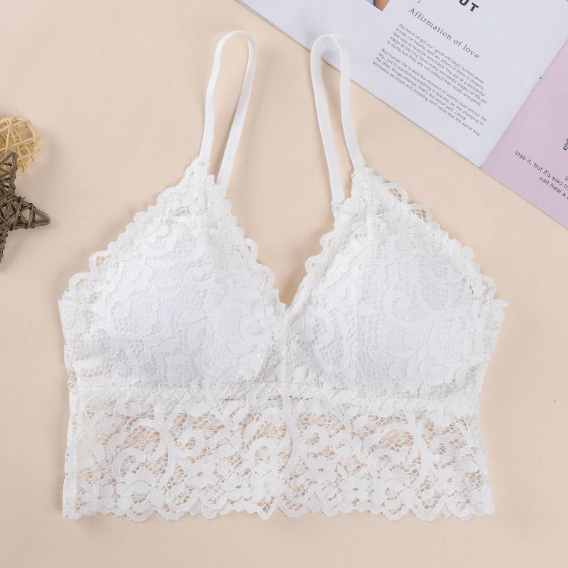 Sexy cabestrillo belleza espalda envuelta pecho superior Soporte push up inalámbrico chica ropa interior verano encaje sujetador entrega de una pieza