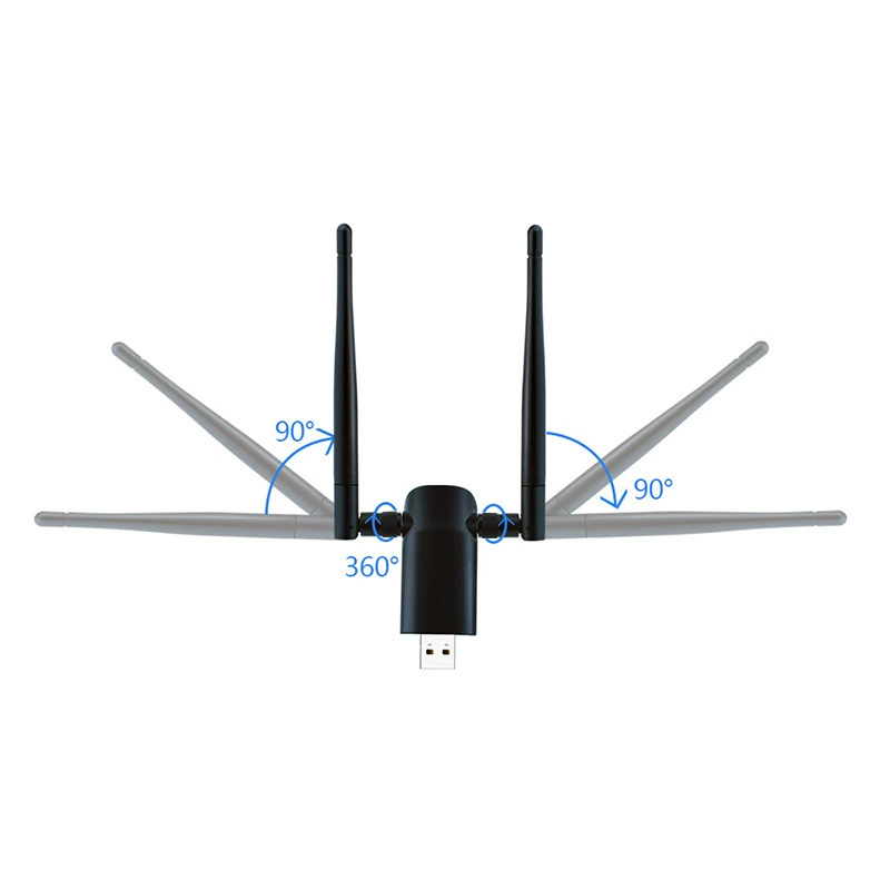 Беспроводной сетевой адаптер USB WIFI, приемник Gigabit двойной частоты с двумя антеннами, свободного использования