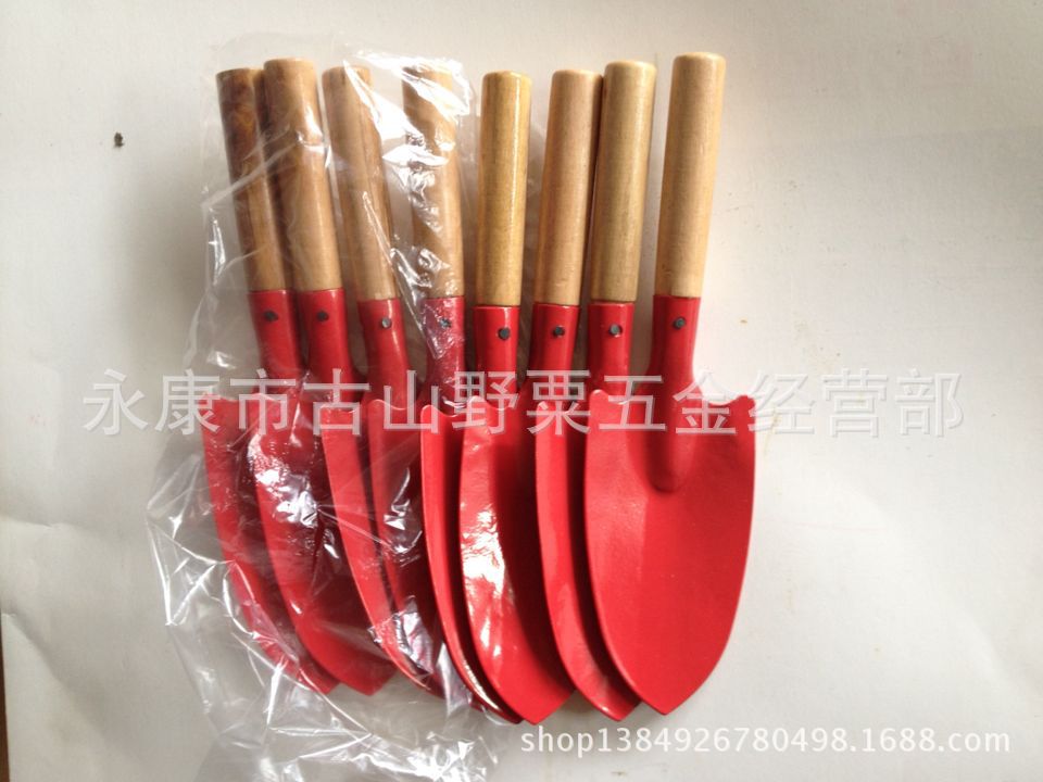 专业供应盆栽木柄小花铁锹 小巧便携野营铲花铲
