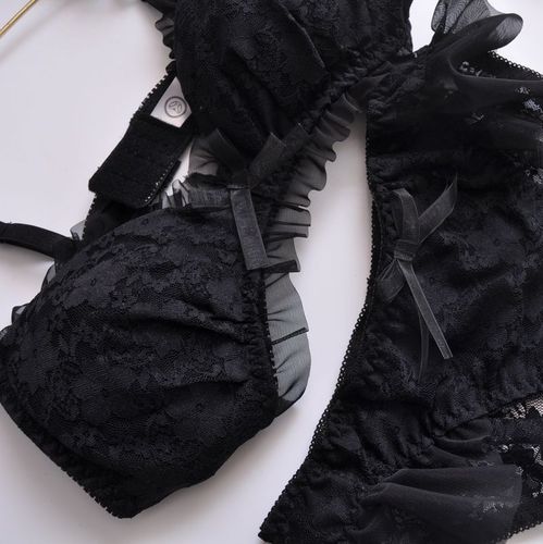 Thin Triangular Cup Bikini Underwear Without Wires, Comfortable Sleeping Bra, Casual Girls Bra Set Summer