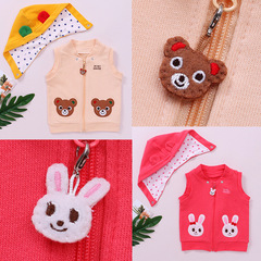 miki馬甲 春秋新款男女童卡通熊兔馬甲開衫兒童坎肩背心一件代發