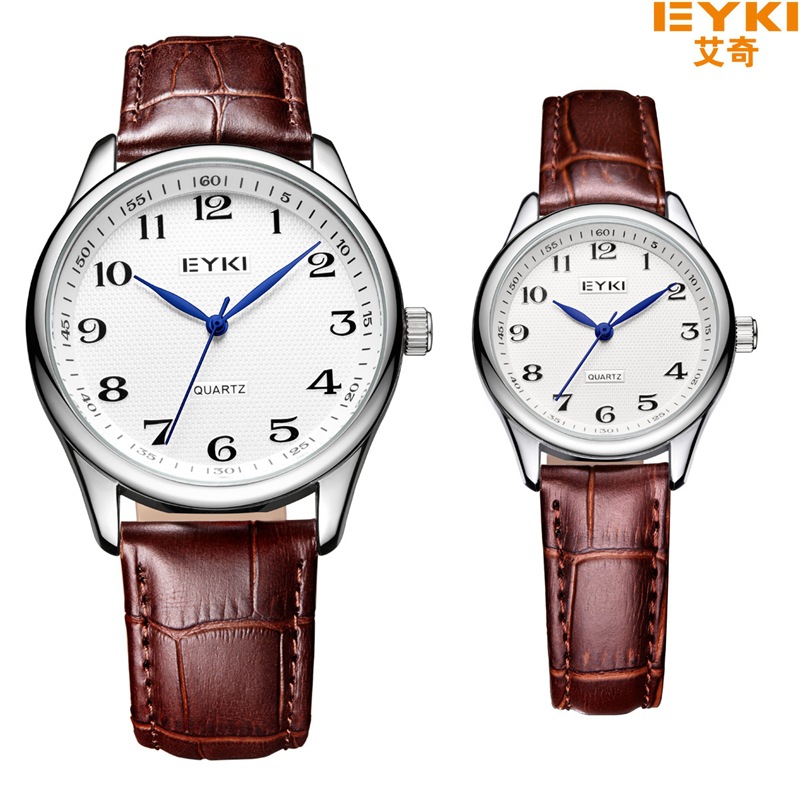 Aiqi Watch Couple's Watch Golden Simple Fashion Women's Quartz Watch Men's Watch EET1062LS