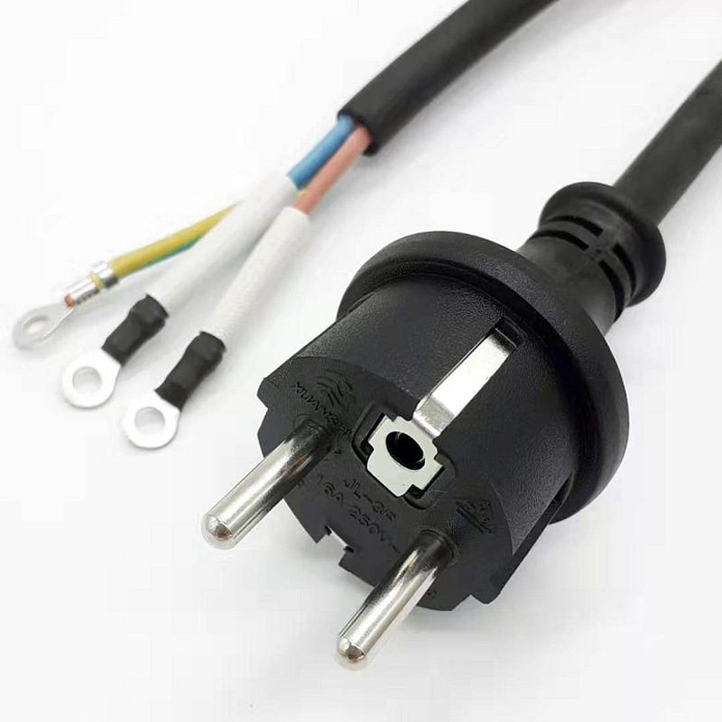 厂家直供三芯16A欧规插头线 欧标电源线 欧洲ip44防水插 德国插头