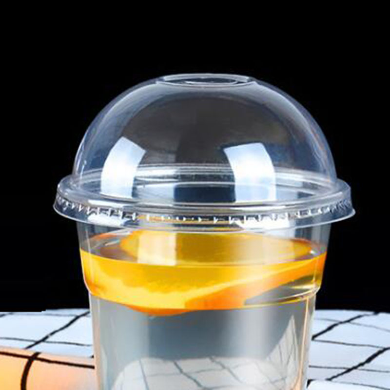 一次性pet塑料杯盖 果汁奶茶咖啡冷饮杯盖 pet透明塑料盖98mm拱盖