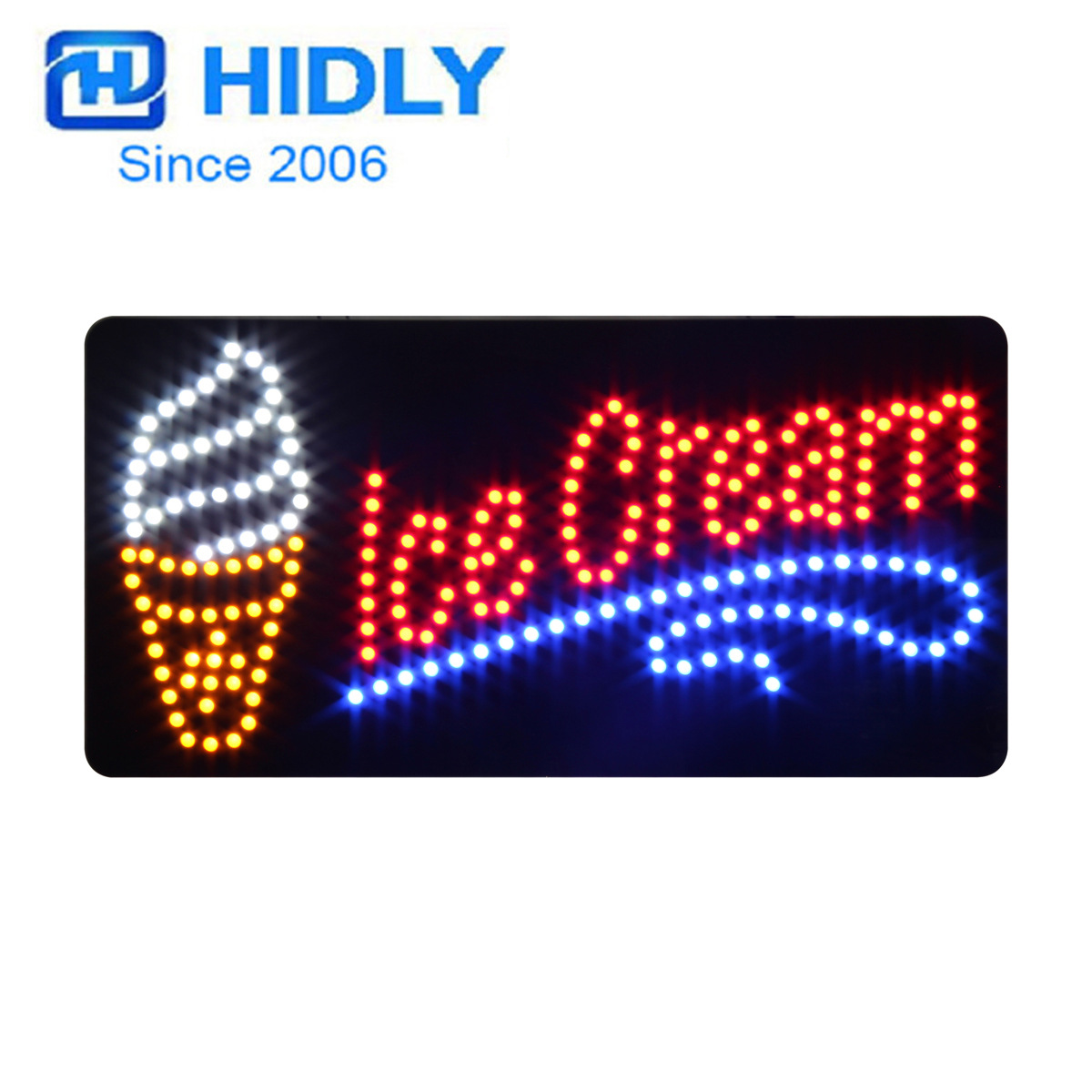 海得利招牌LED招牌长方形HSI0002 ICE CREAM，open sign商用