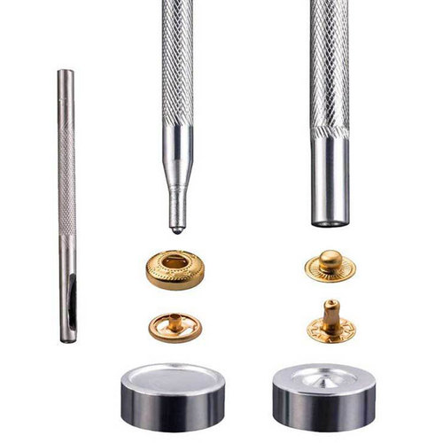 Amazon cross-border 633 12mm metal four-button buckle factory direct sale 6-color button concealed buckle installation tool set package