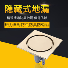 全銅圓隱形地漏 衛生間淋浴房浴室地漏兩用防返溢隱藏式地漏