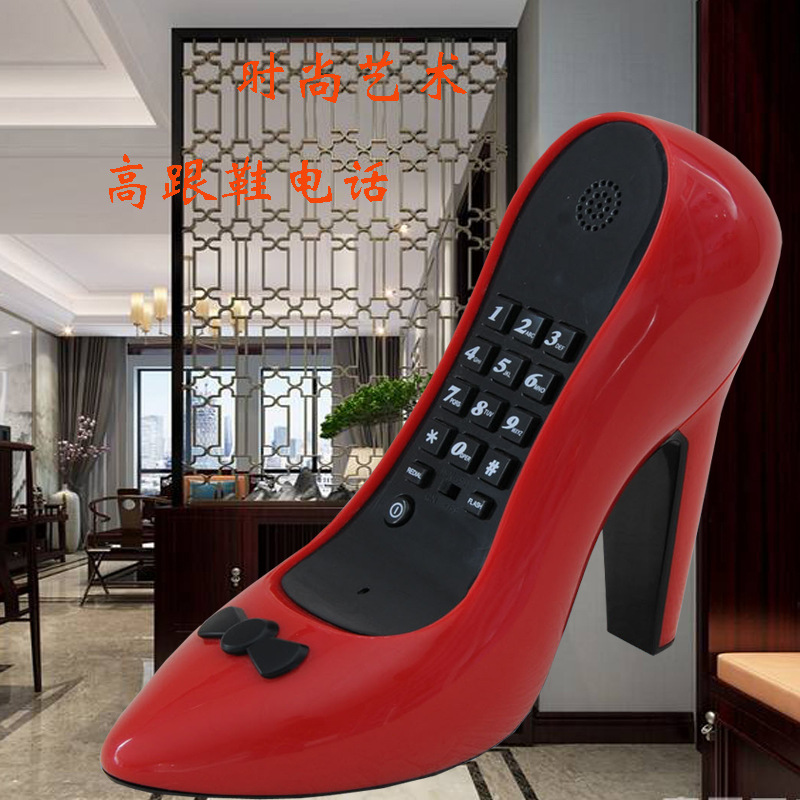 厂家销售韩式电话机 七彩电镀电话 普通电话 高跟鞋电话机