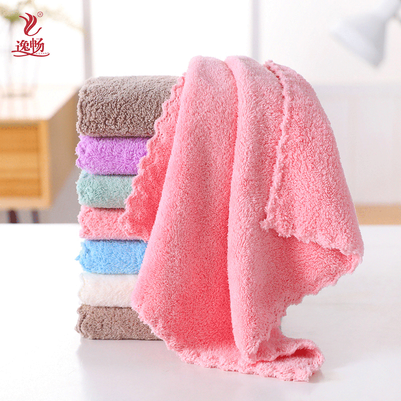 Coral Fleece Square Towel Children's Soft Absorbent Face Wash Hand Towel Kitchen Cleaning Towel Special Towel Wipe Small Square Towel
