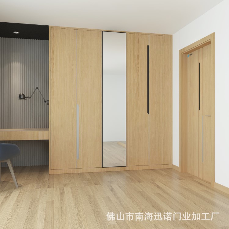 Puerta de madera de aluminio simple puerta minimalista puerta interior mudo dormitorio habitación insonorizada puerta del hotel puerta ecológica puerta plana fabricante