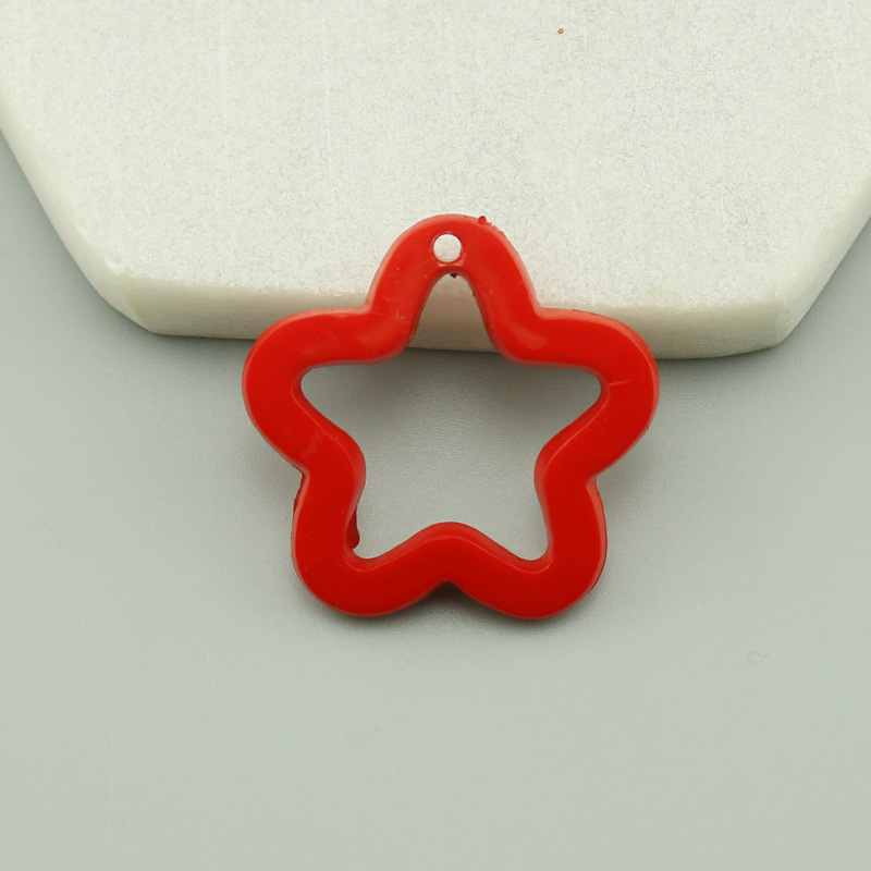 Color estrella de cinco puntas llavero acrílico colgante dopamina accesorios de joyería 30mm flor en forma de ciruela material
