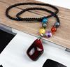 Ethnic pendant with tassels, retro necklace wax agate, sweater, ethnic style, wholesale