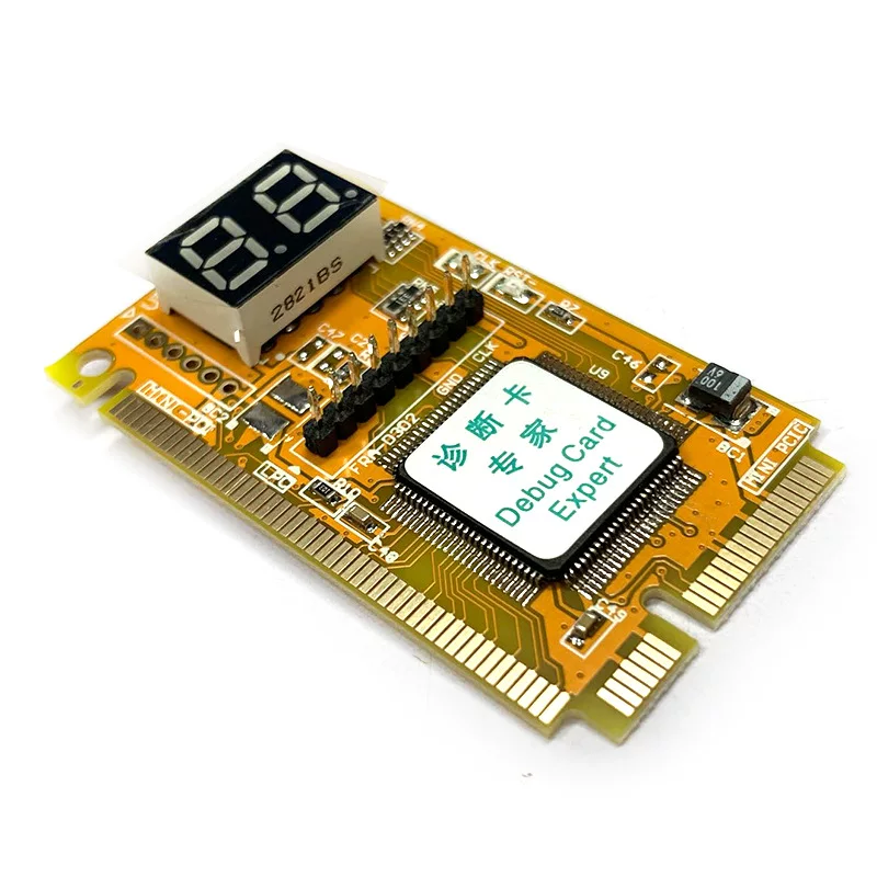 PCI-E Mini Diagnostic Card — Two-Digit Debug Card for Notebook Motherboards, Mini PCIe/Mini PCI/LPC