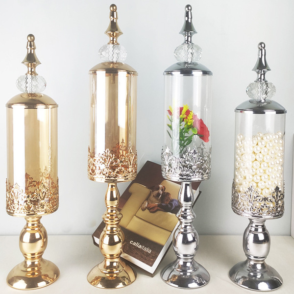 Glass sugar pot belt covered wedding props main table vase European…