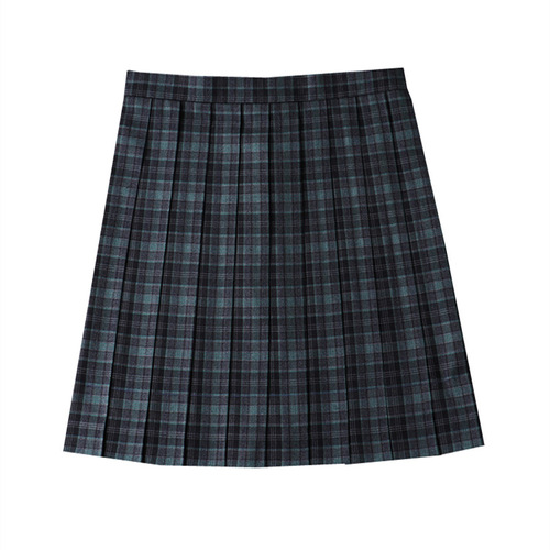 Japanese-style school uniform pleated skirt with high waist grid and kelp pattern JK dress half skirt