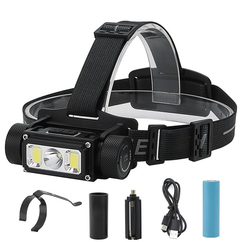 21700 long battery life headlight multi-function USB rechargeable COB flashlight outdoor work light night vision outdoor night riding