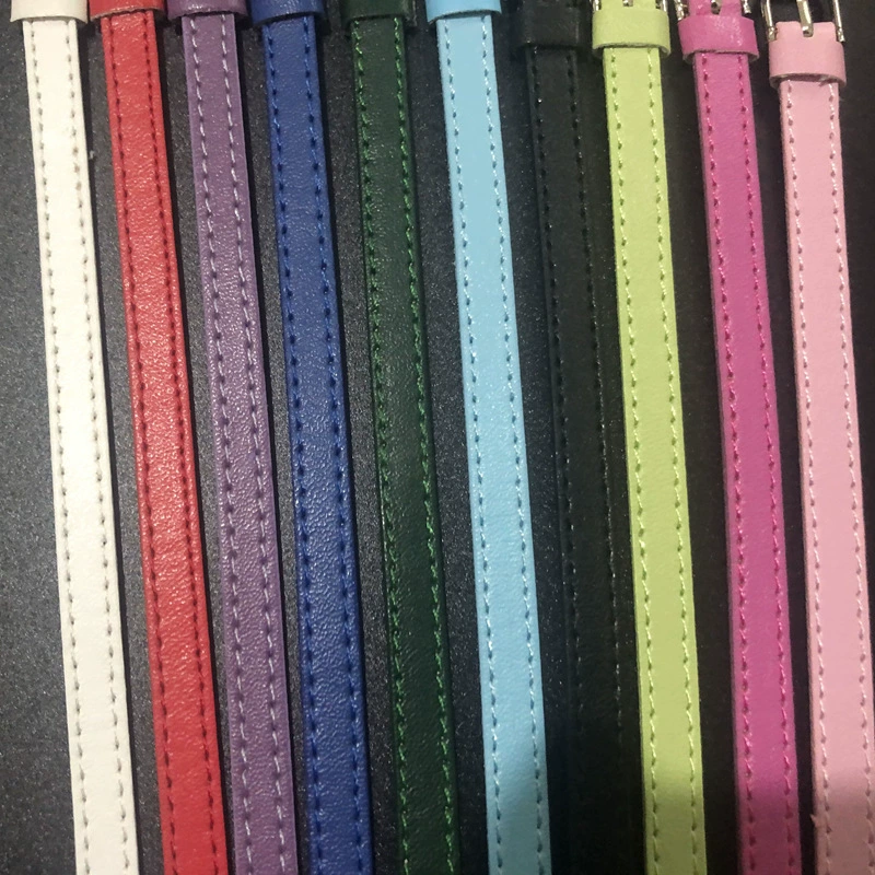 Polyurethane Watch Strap, Genuine Leather Backing, Lettered Design, 8 mm, 21 cm