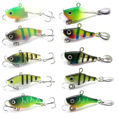 4.5cm 5.5g New Soft VIB No-Tail Blood Slot Hook with Glitter Freshwater and Saltwater Fishing