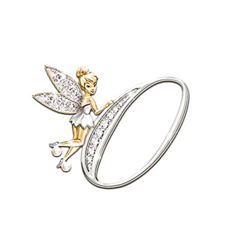 Moda europea y americana Elf 26 inglés carta broche de alta gama diamante incrustado ropa pin suéter Ángel Accesorios