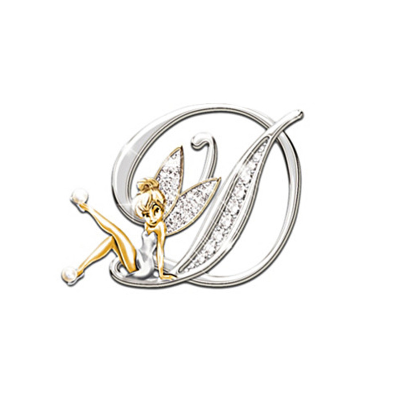 Moda europea y americana Elf 26 inglés carta broche de alta gama diamante incrustado ropa pin suéter Ángel Accesorios