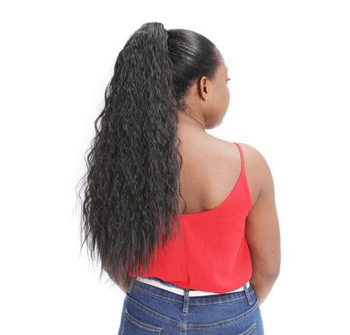 European and American-style Velcro ponytails: Wide Velcro corn-husk long wavy wig ponytails—perfect for voluminous, curly locks.