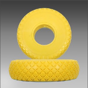 青岛凯圣亚厂家供应3.00-4黄色PU发泡轮  库存处理  数量有限  抢