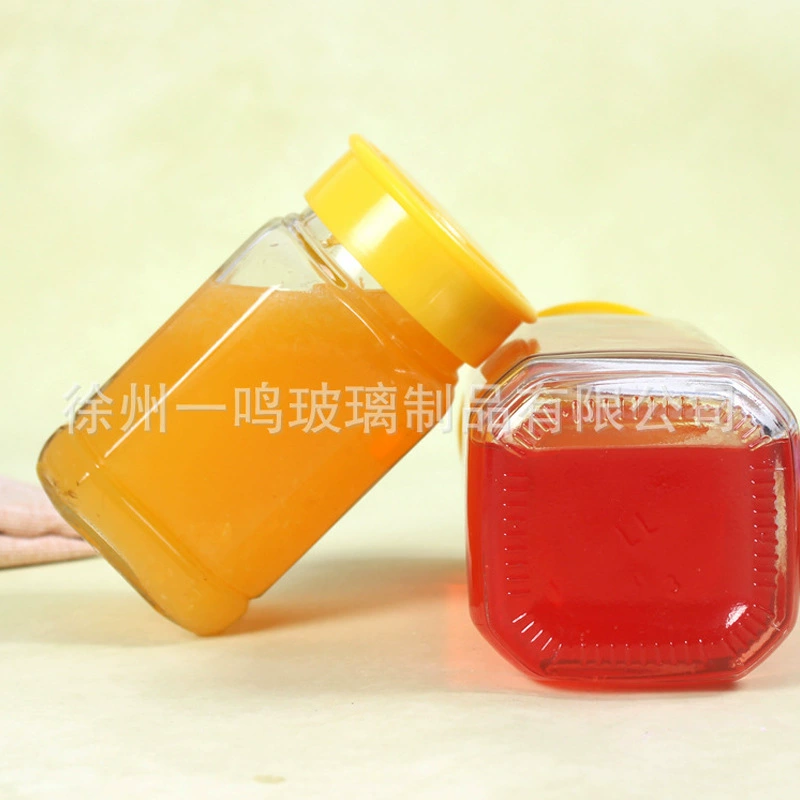 Оптовая одна кошматая восьмиугольная прозрачная бутылка для меда Герметичная Бутылка для хранения бутылка для варенья прозрачное стекло бутылка для солений бутылка для соуса чили