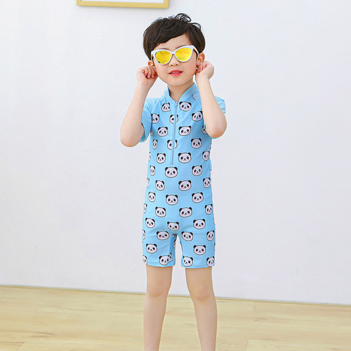 Cartoon Children's Swimwear Cute Boy Swimwear One-piece Baby Quick-dry for Middle and Small Children, Boys Swim Suit Climbing Suit