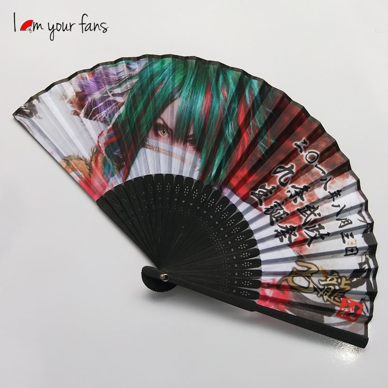 Abanico de tela con estampado floral negro para mujer, abanico de tela publicitario hecho a medida, hecho a pedido con su propio diseño, fabricado profesionalmente.