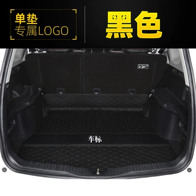 IX25, Trunk Mat - butterfly-pattern-with-car-logo-trunk-single-piece-black-and-black-line-leather-version