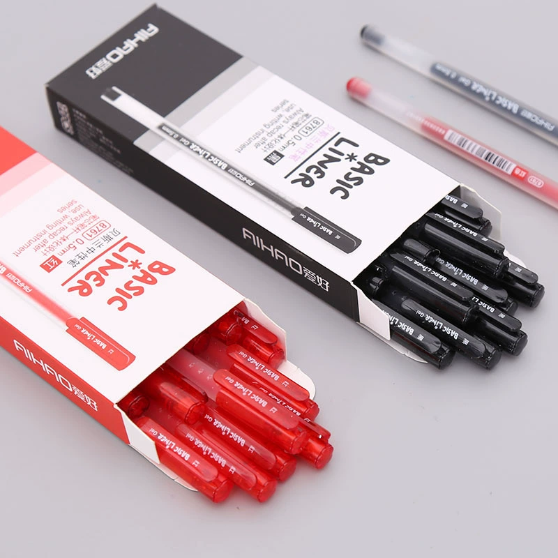 Простая черная нейтральная ручка большой емкости 0,5 мм пластиковая прозрачная Водяная ручка Beslan культурные канцелярские принадлежности Красный