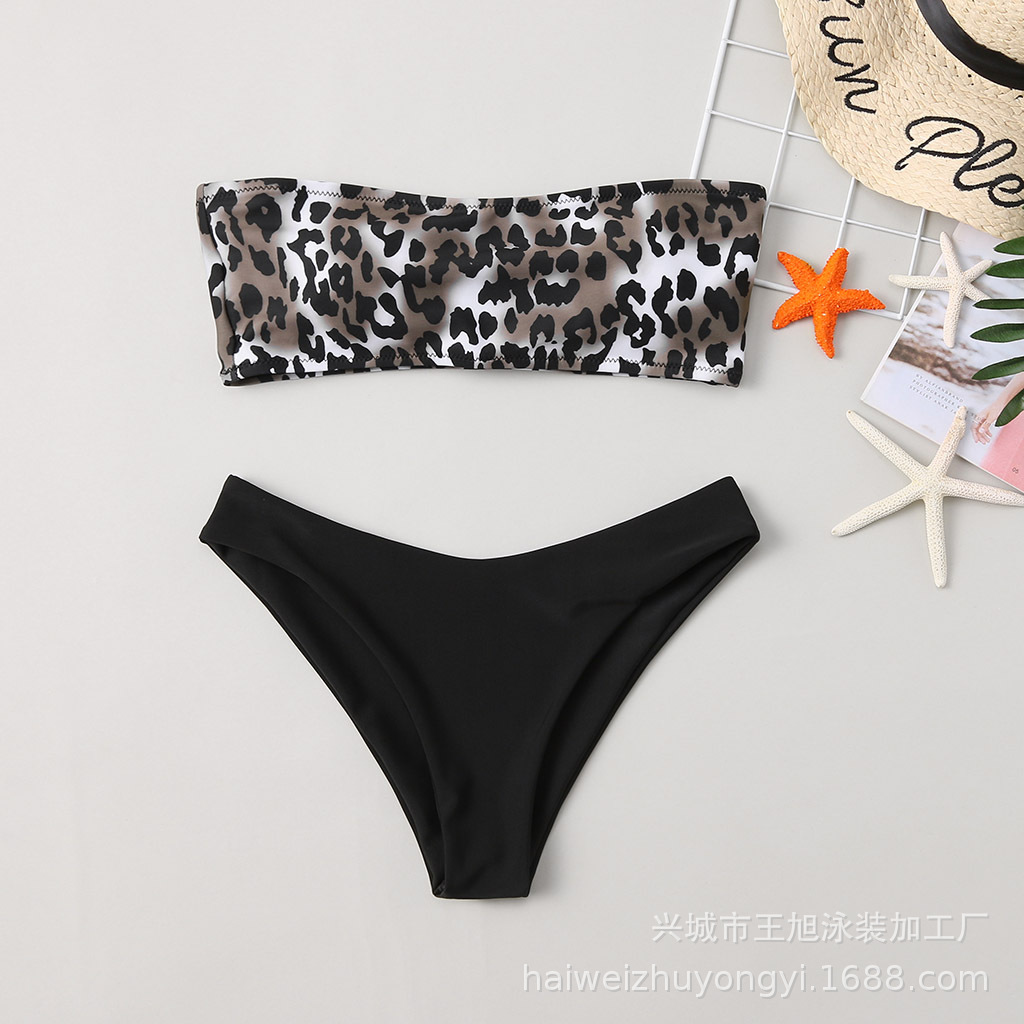 New European and American Style Two-Piece Swimsuits Cross-Border Swimwear Aliexpress Leopard Print Sexy Bikini Amazon Swimwear Wholesale
