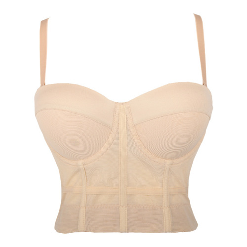 Manufacturer of elastic mesh underwear for outer wear, body shaping yoga dance bra with chest pads, kaka beauty back camisole