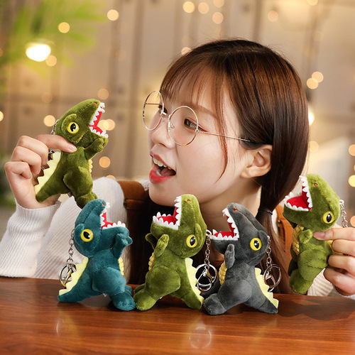 Creative dinosaur plush toy Tyrannosaurus rex small doll keychain bag pendant small rag doll doll wholesale