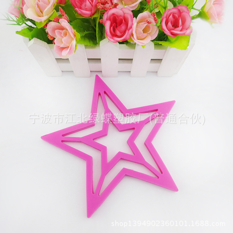 五角星硅胶隔热垫 高品质杯垫|硅胶杯垫|硅胶星星杯垫