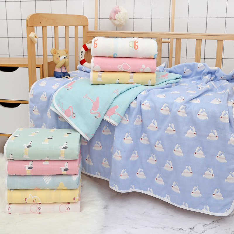 Gauze Bath Towel Newborn Jacquard Six-Layer Blanket Summer Baby Kindergarten Towel Six-Layer Gauze Bath Towel