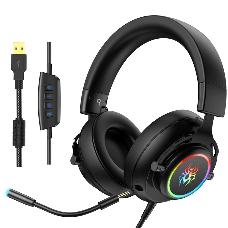 Игровая гарнитура YORO, USB-гарнитура для игр, виртуальный 7.1 канал, RGB-подсветка, виртуальная модель G60