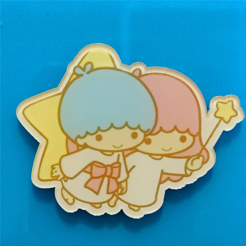 Harajuku Gemini acrílico broche de dibujos animados insignia bolsa accesorios periféricos DIY teléfono móvil Shell parche