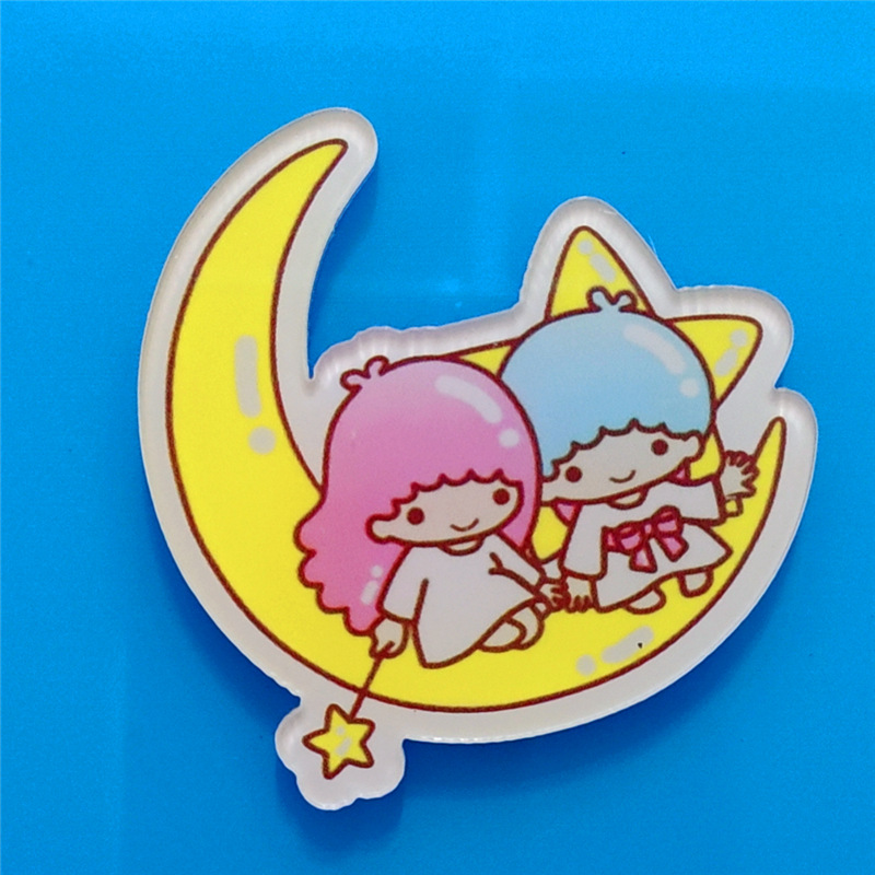 Harajuku Gemini acrílico broche de dibujos animados insignia bolsa accesorios periféricos DIY teléfono móvil Shell parche