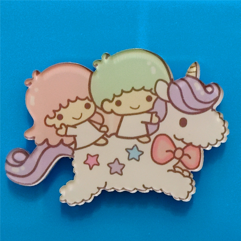 Harajuku Gemini acrílico broche de dibujos animados insignia bolsa accesorios periféricos DIY teléfono móvil Shell parche