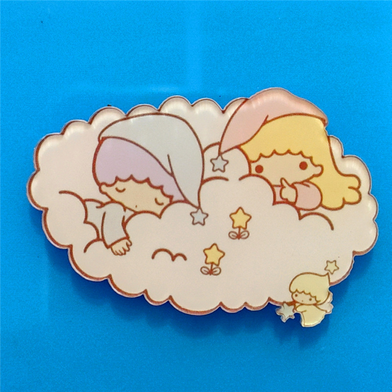 Harajuku Gemini acrílico broche de dibujos animados insignia bolsa accesorios periféricos DIY teléfono móvil Shell parche