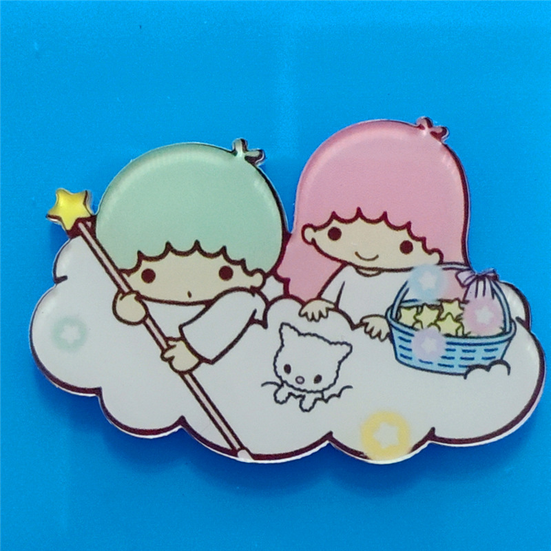 Harajuku Gemini acrílico broche de dibujos animados insignia bolsa accesorios periféricos DIY teléfono móvil Shell parche