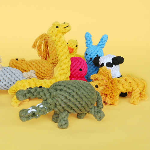 Factory direct supply of dog Teddy pet toy ball, teeth grinding and bite resistant training knot rope ball pet dog toy collection