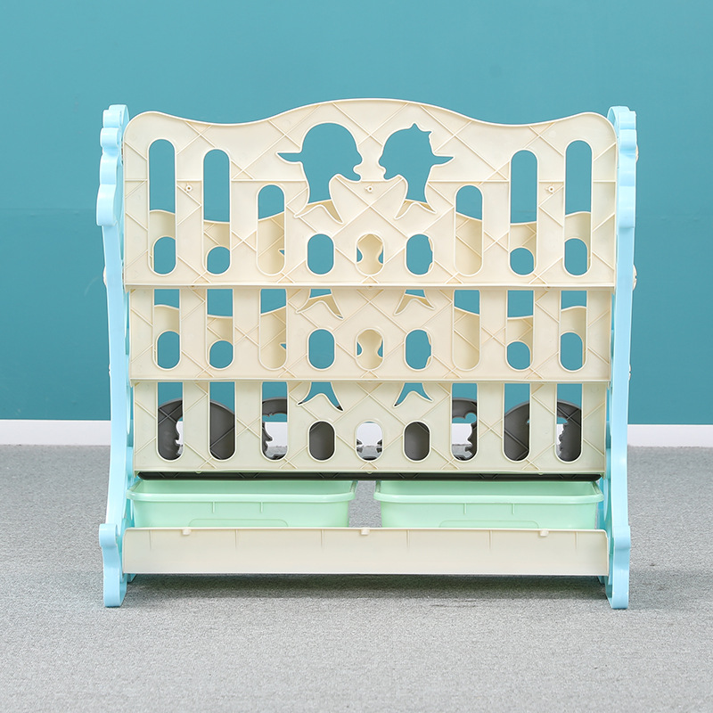Estantería de juguete para bebés para niños estantería de libros de fotos de acabado de piso para niños gabinete de almacenamiento grande multicapa para bebés