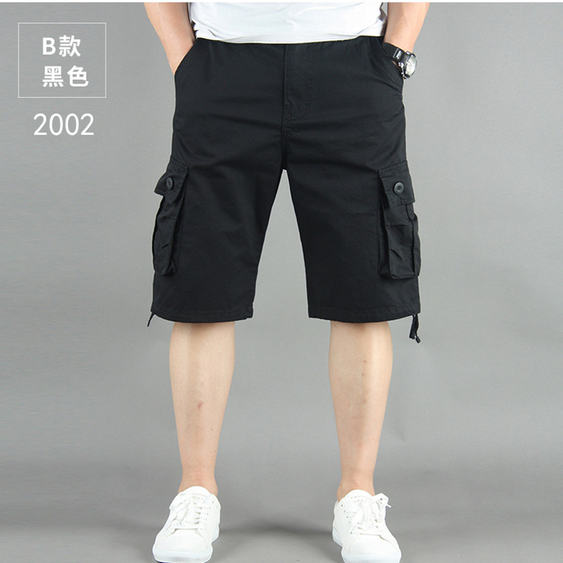 Verano nuevo multi-Bolsillo pantalones cortos de ropa de trabajo casual de los hombres sueltos pantalones cortos de algodón de los hombres quinto pantalones de moda