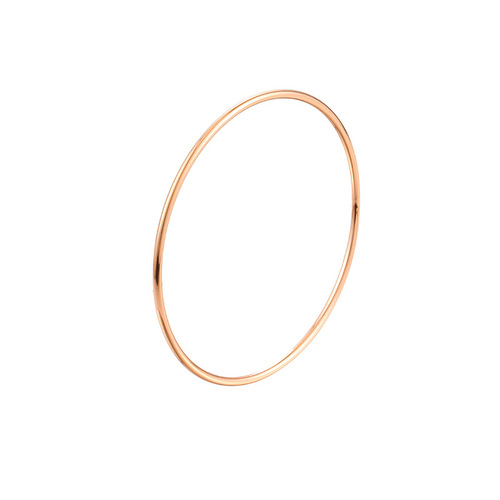  Simple Golden Titanium Steel 2mm Plain Coil Bracelet Non-fading Women’s Thin Bracelet