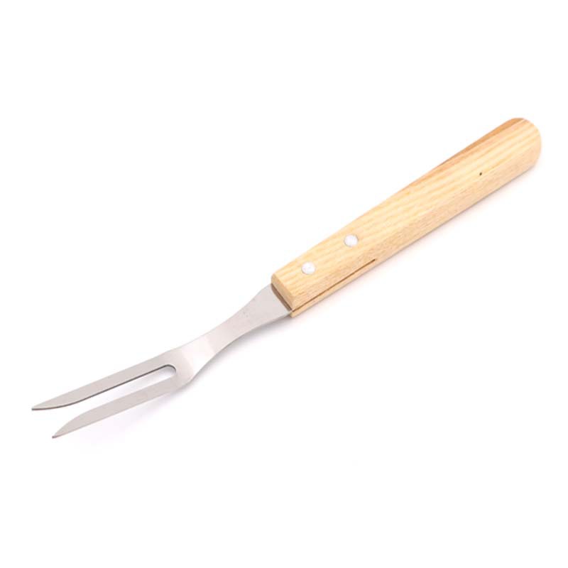 [Ventas directas de la fábrica] mango de roble cuchillo y tenedor de dos piezas bolso traje de barbacoa herramienta de combinación