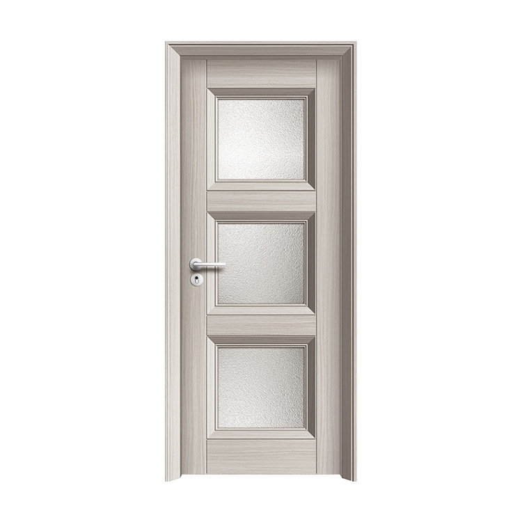 Carbonizado impermeable puerta interior pintura-libre compuesto mudo Cristal de carbono puerta de madera nuevo chino estilo simple puerta de la habitación puerta del dormitorio image 7