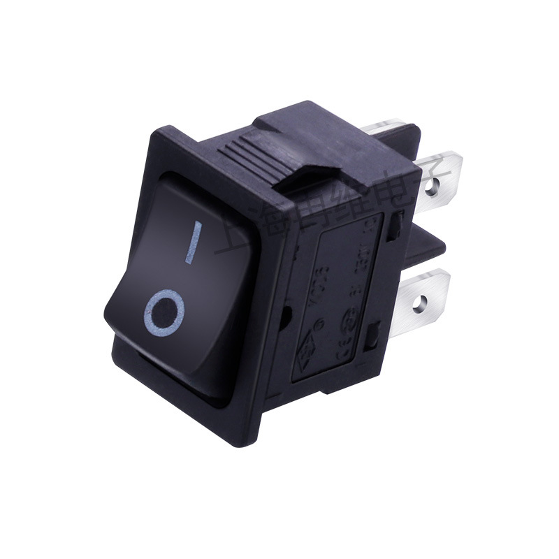 上开 上海永星船型开关KCD6-21 4脚2档 黑色 6A 250V 翘板银触点